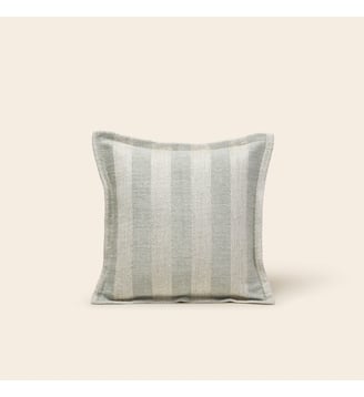 Housse De Coussin  Jacquard de rayures - Madura - Céladon et naturel
