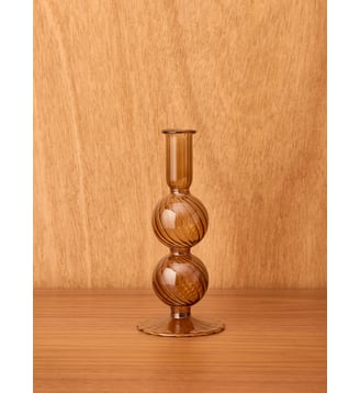 Bougeoir en verre Auguste - Petit modèle - Cyrillus - Ambre