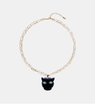 Collier double chaînes avec charm FABELLA - Hipanema - Noir