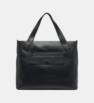 Rivet-D - Sac shopping zippé avec poche à rabat - Diesel - Noir