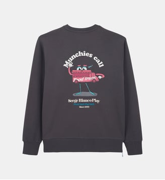 Sweat col rond imprimé Munchies Call - Serge Blanco - Gris foncé