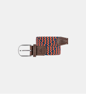 Ceinture tressée élastique Cambridge - Billybelt - Rouge et bleu