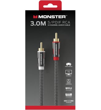 Câble RCA AUDIO INTERCONNEXION 2RCA M/M 3M Monstercable