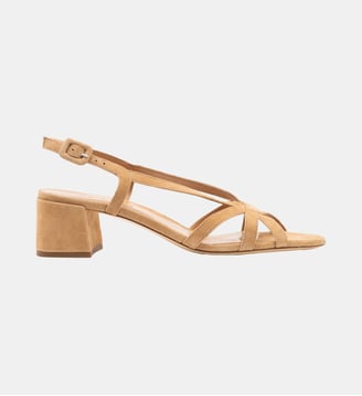 Pearl - Sandales En Cuir Chèvre Velours Camel - Parallèle - Camel