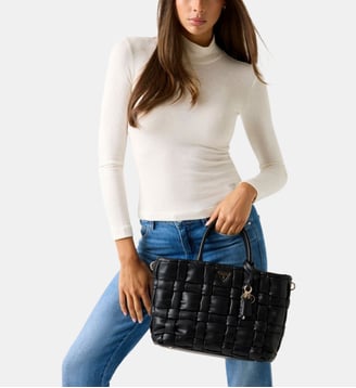 Sac à main Marion tressé - Guess - Noir