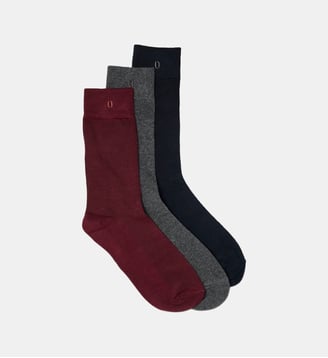 Pack de 3 Chaussettes - Odaje - Marine bordeaux gris