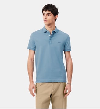 Polo droit en coton piqué stretch Paris - Lacoste - Bleu aral