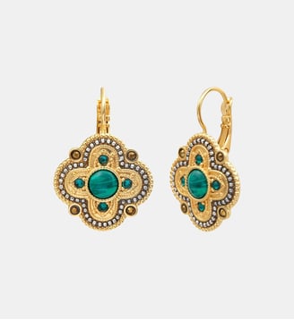 Boucles d'oreilles dormeuses   - Positano - Satellite - Vert