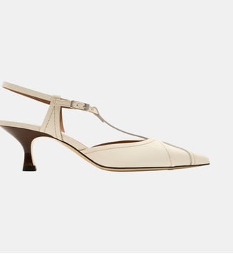 Ramon - Slingback En Cuir Lisse Latte - Parallèle - Latte