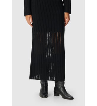 Jupe longue tricot ajouré Ikks