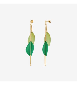 Boucles d'oreilles dorées multi - RIO - Caroline Najman - Vert