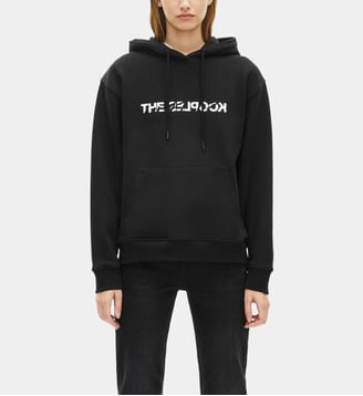Sweatshirt à capuche en coton What is avec strass - The Kooples - Noir