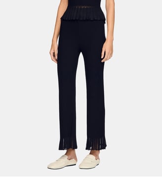 Pantalon volanté en maille - Sandro - Noir