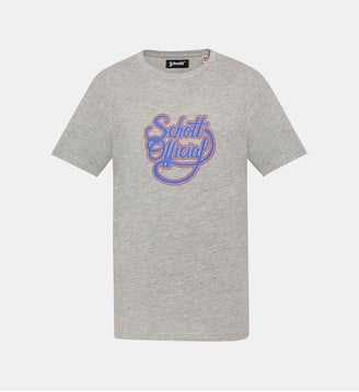 T-shirt imprimé logo vintage - Schott - Gris chine