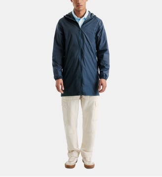 Imperméable long à capuche paquetable Oban - Jott - Marine