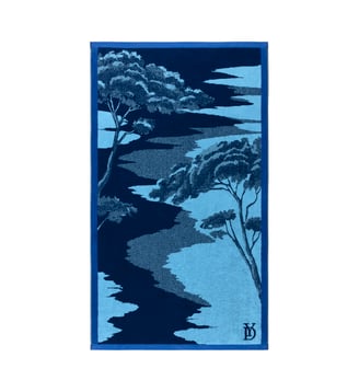 Serviette de plage  en coton - Yves Delorme - Bleu clair