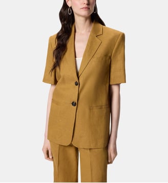 Veste à manches courtes en lin - Pinko - Bronze