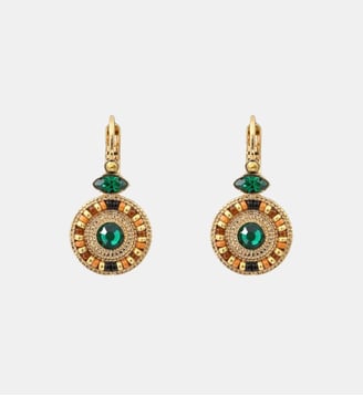 Boucles d'oreilles fines dormeuses   - Fujita - Satellite - Vert