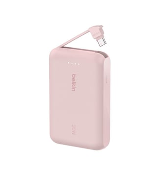 Batterie externe 10000 mAh avec cable USB-C intégre pink - Belkin - Standard