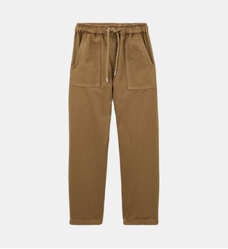 Pantalon 550 garçon coupe tapered taille élastiquée - Serge Blanco - Marron