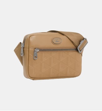 Sac reporter monogramme - Lacoste - Bleu clair et blanc