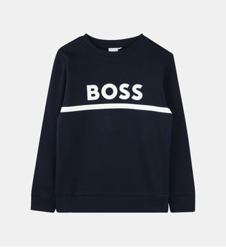 Sweat en molleton - BOSS Kidswear - Bleu cargo