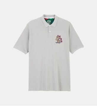 Polo piqué Funky Animals manches courtes en coton - Serge Blanco - Gris