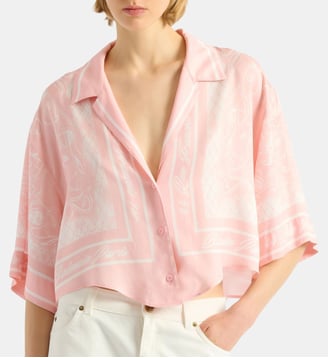 Chemise pyjama imprimée Foulard - Balmain - Rose