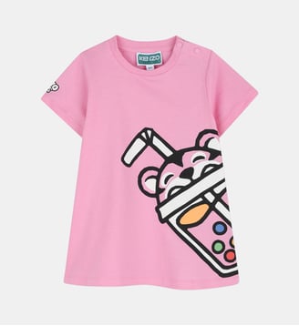 Robe manches courtes - Kenzo Kids - Depp pink