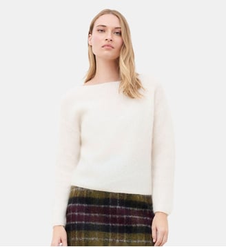 Pull maggie - Motif uni - Coupe droite - Caroll - Écru