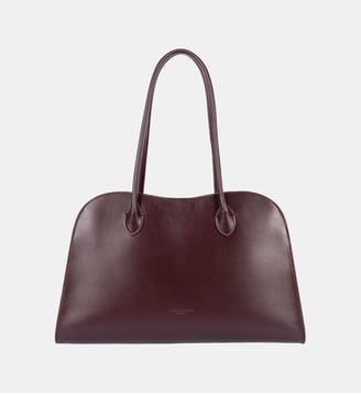 Grand sac cabas épaule Box Hopper en cuir - Lancaster - Bordeaux foncé
