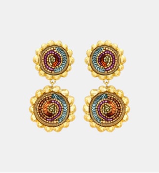 Boucles d'oreilles clip Angèle pendantes rondes  - Angele - Satellite - Multicolore