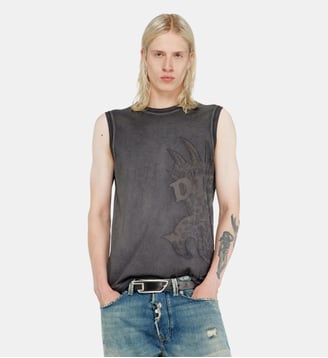 Débardeur sans manches avec graphismes embossés - Diesel - Gris foncé