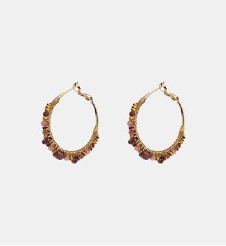 Boucles d'oreilles créoles   - Iancura - Satellite - Grenat