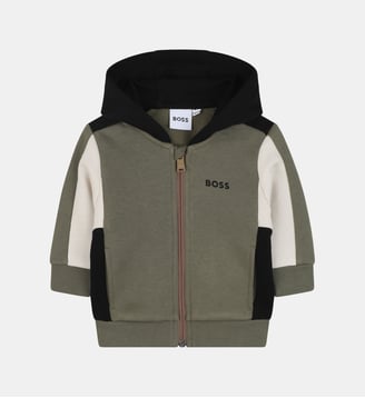 Cardigan con cappuccio - BOSS Kidswear - Tilleul