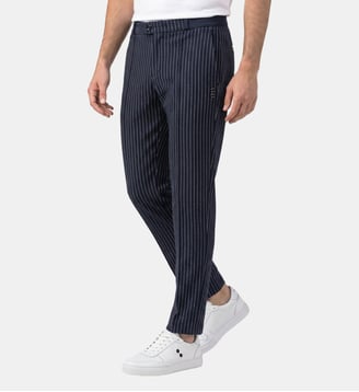 RD Tennis Pants à fines rayures - Ron Dorff - Bleu marine