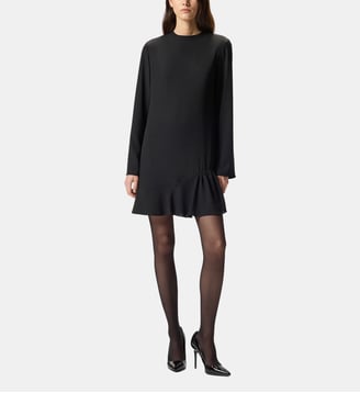 Robe courte et fluide en crêpe technique - Pinko - Limousine noire