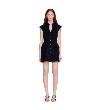 Robe courte boutonnée - Sandro - Noir