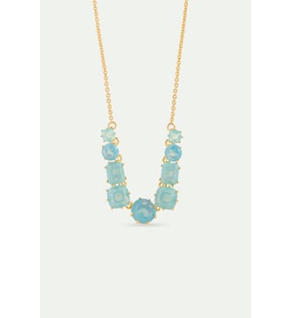 Collier fin 9 pierres La Diamantine Bleu Glacier - Les Néréides - Bleu