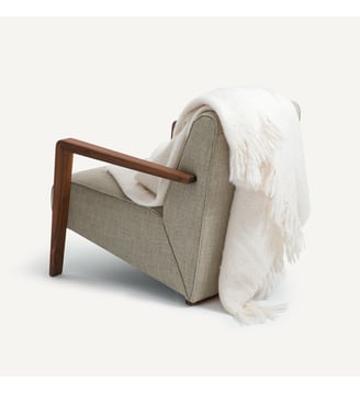 Plaid en laine et polyamide - AM.PM - Écru