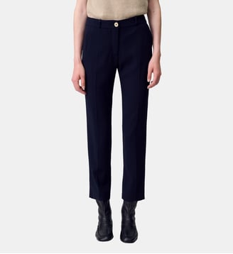 Pantalon cigarette Poupin taille mi-haute - Claudie Pierlot - Bleu marine