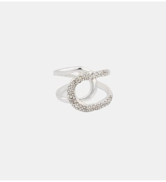 Bague entrelacée argentée à strass - Balaboosté - Argenté