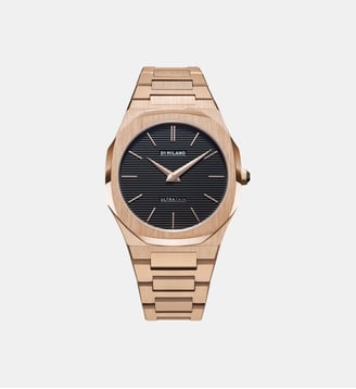 Montre Ultra thin Noir A-UTBJ16 - D1 Milano - Doré rosé