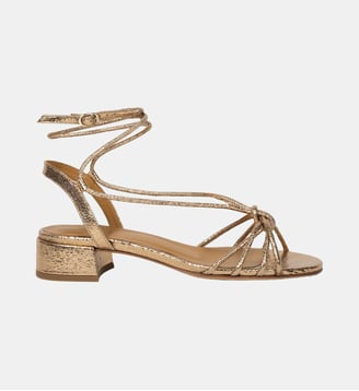 Sandales à Talon Tara Cuir Laminé - Bobbies - Or sépia