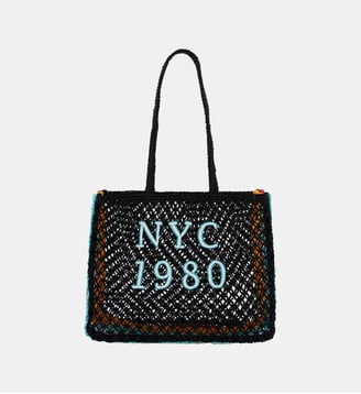Sac cabas brodé de perles ULYSS - Wild - Noir