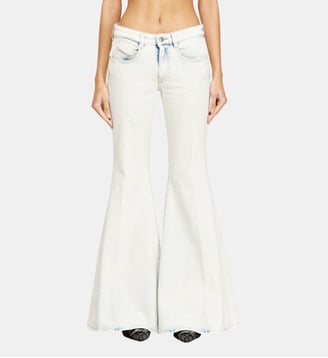 Flare Jeans Low Waist 1970 D-Bleess - Diesel - Blanc