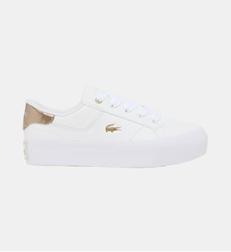 Sneakers Ziane Platform femme en cuir - Lacoste - Blanc et bronze