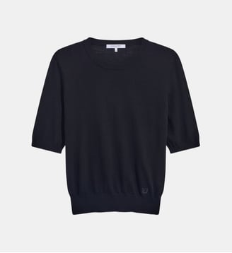 Pull manches courtes en laine fine - REINE - Gerard Darel - Noir