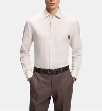 Chemise slim  - BOSS - Beige clair