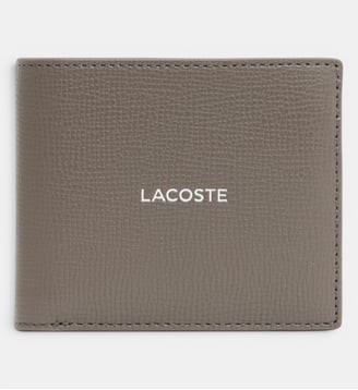 Portefeuille moyen Ossian en cuir - Lacoste - Marron morel